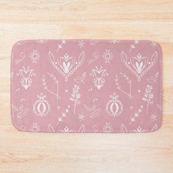 Item preview, Romantic Slavic Folk Nature Motif Boho Bohemian Seamless Rose Pink Pattern designed and sold by marie-inks.
