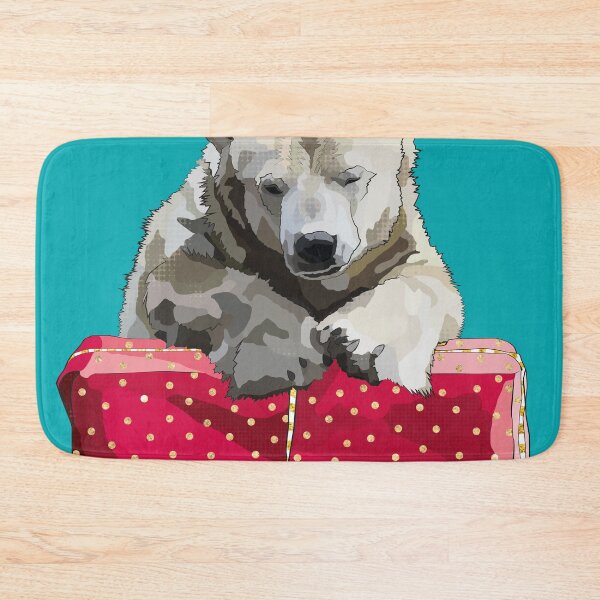 Item preview, Polar Bear with red present by BeeFoxTree designed and sold by BeeFoxTree.