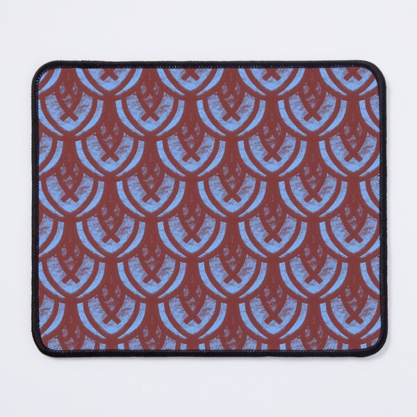 Item preview, Mermaid / Dragon Scales in Blue and Red Industrial Seamless Repetitive Pattern designed and sold by marie-inks.