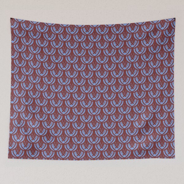 Item preview, Mermaid / Dragon Scales in Blue and Red Industrial Seamless Repetitive Pattern designed and sold by marie-inks.