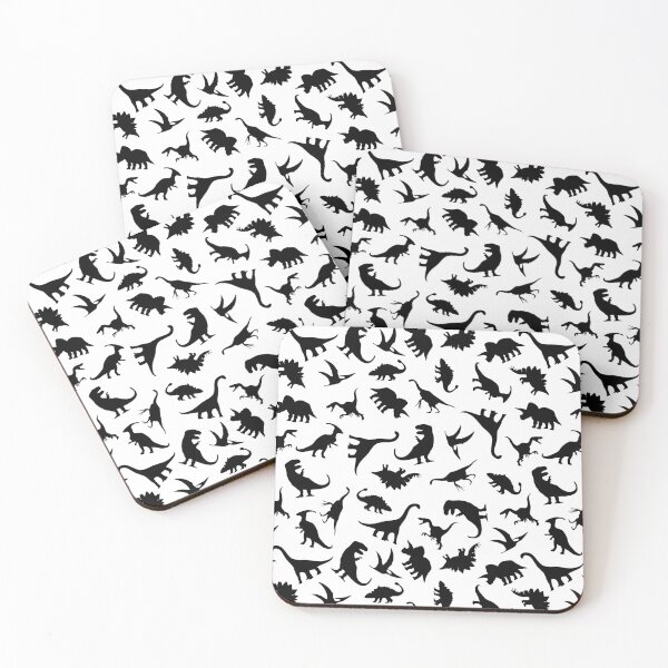 Item preview, Fun Dinosaur Pattern (Black on White) designed and sold by jezkemp.