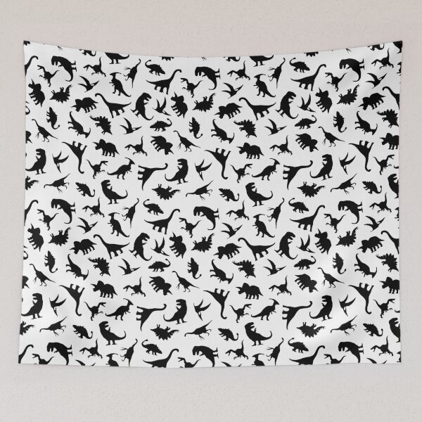Item preview, Fun Dinosaur Pattern (Black on White) designed and sold by jezkemp.