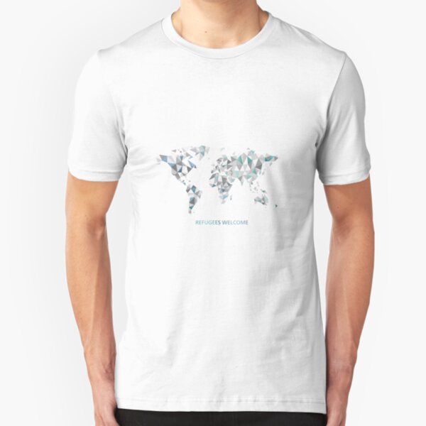 refugees welcome / Flüchtlinge wilkommen / Welt Slim Fit T-Shirt