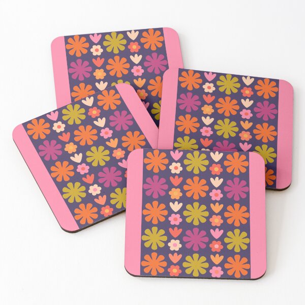 Item preview, Cheerful Retro Flower Market Pink Purple Orange 1966 Floral designed and sold by kierkegaard.