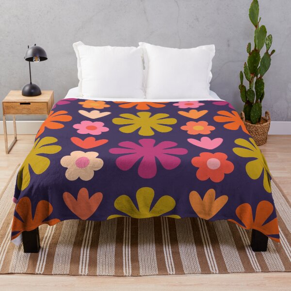 Item preview, Cheerful Retro Flower Market Pink Purple Orange 1966 Floral designed and sold by kierkegaard.