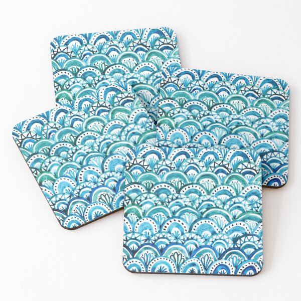 Item preview, Boho Blue Watercolor Pattern designed and sold by Julie Erin Designs.