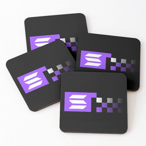 Item preview, Solana SOL Crypto Altcoin - White Logo with Fading Purple and White Squares designed and sold by CryptoMoods.