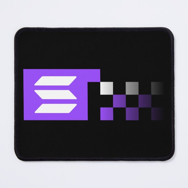 Item preview, Solana SOL Crypto Altcoin - Logotipo blanco con cuadrados morados y blancos que se desvanecen designed and sold by CryptoMoods.