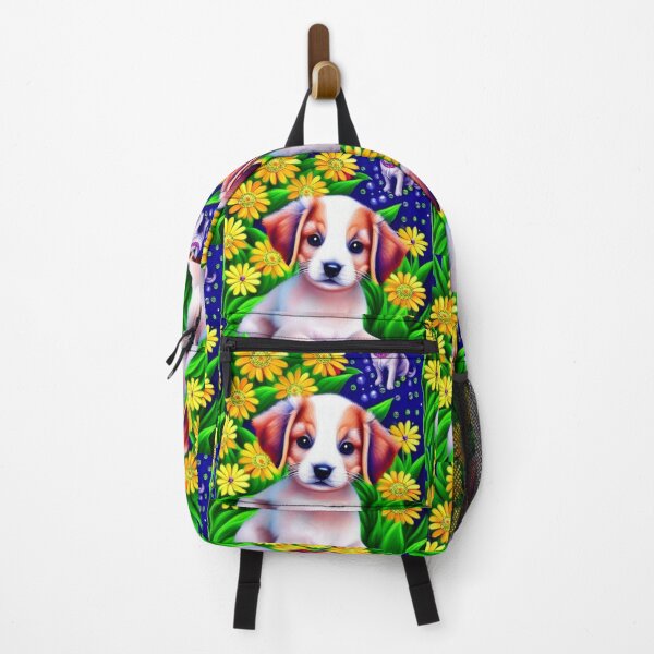 Item preview, Beautiful Puppy Oil Painting with flowers in background designed and sold by ManifestoDesign.