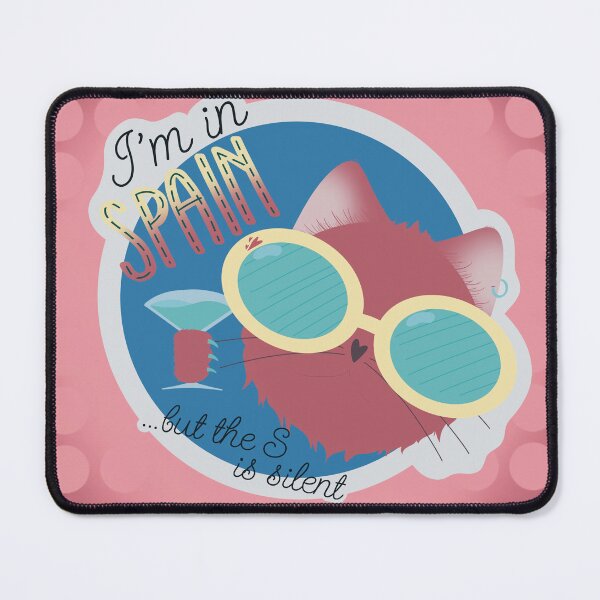 Item preview, I'm in Spain But the S Is Silent Retro Cat Sunglasses and Martini glass drink designed and sold by marie-inks.