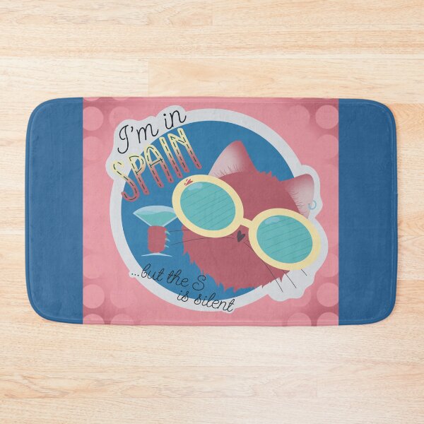 Item preview, I'm in Spain But the S Is Silent Retro Cat Sunglasses and Martini glass drink designed and sold by marie-inks.