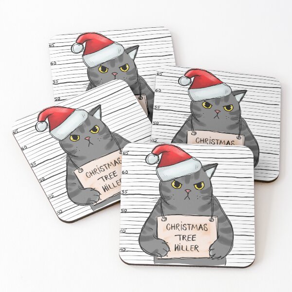 Item preview, Funny Cat Christmas Tree Killer designed and sold by Snifferius.