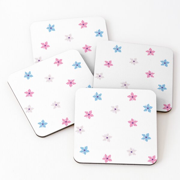Item preview, Subtle Trans Flag Flowers Sticker Pack designed and sold by Carla Perry.