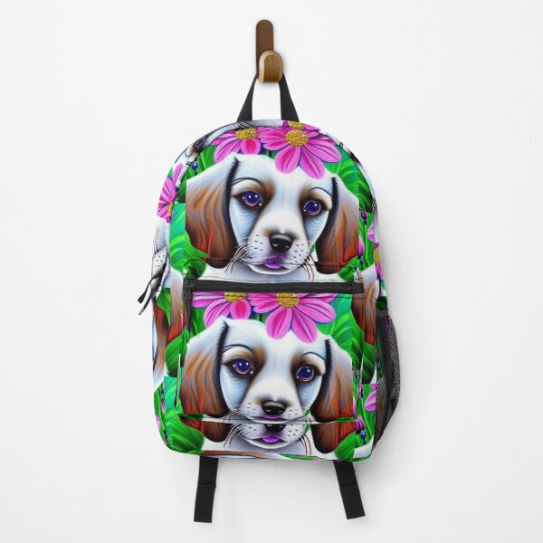Item preview, Beautiful White Puppy Oil Painting with flowers in background designed and sold by ManifestoDesign.