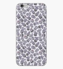 Modern purple black lavender cactus floral pattern iPhone Case