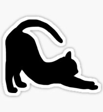 Cat stretching silhouette Sticker