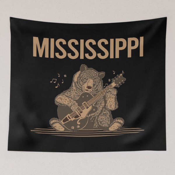 Item preview, Bear With Guitar Mississippi designed and sold by BloodMoneyTwit.