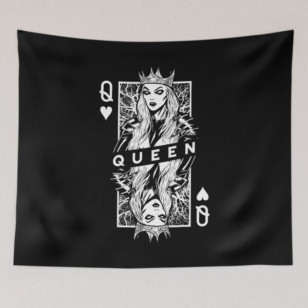 Item preview, Queen Of Hearts Evil Vampire Woman Card Halloween Pop Art designed and sold by GrandeDuc.