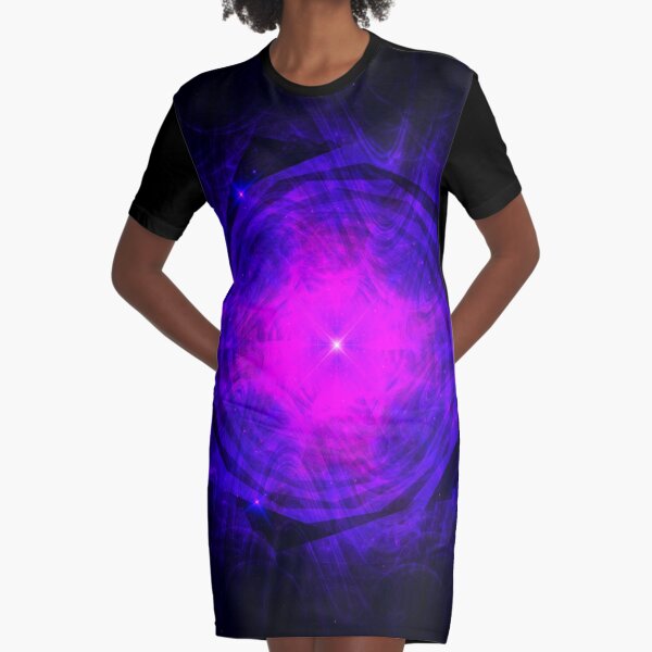 Dripping Into Future Energy ~ Fractal Art Graphic T-Shirt Dress