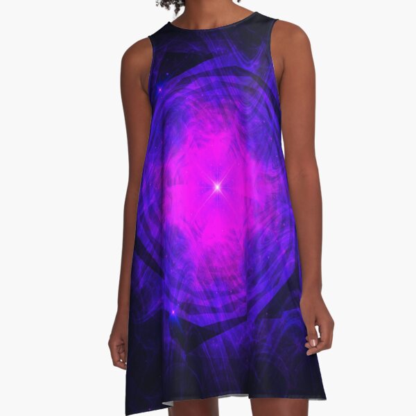 Dripping Into Future Energy ~ Fractal Art A-Line Dress