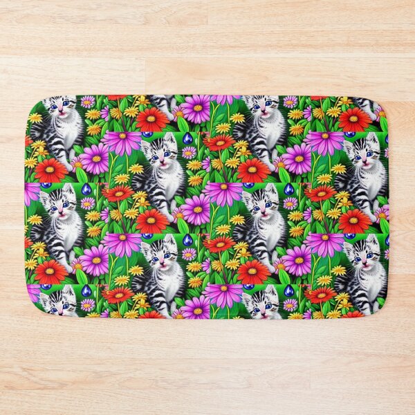 Item preview, Beautiful kitten Oil Painting with flowers in background designed and sold by ManifestoDesign.
