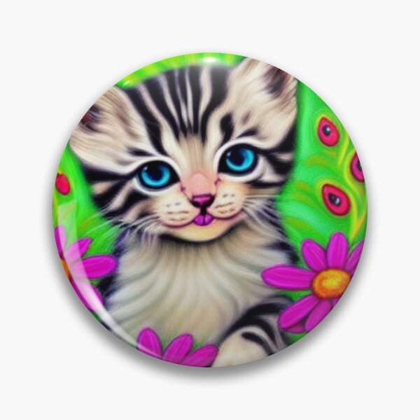 Item preview, Beautiful kitten Oil Painting with flowers in background designed and sold by ManifestoDesign.