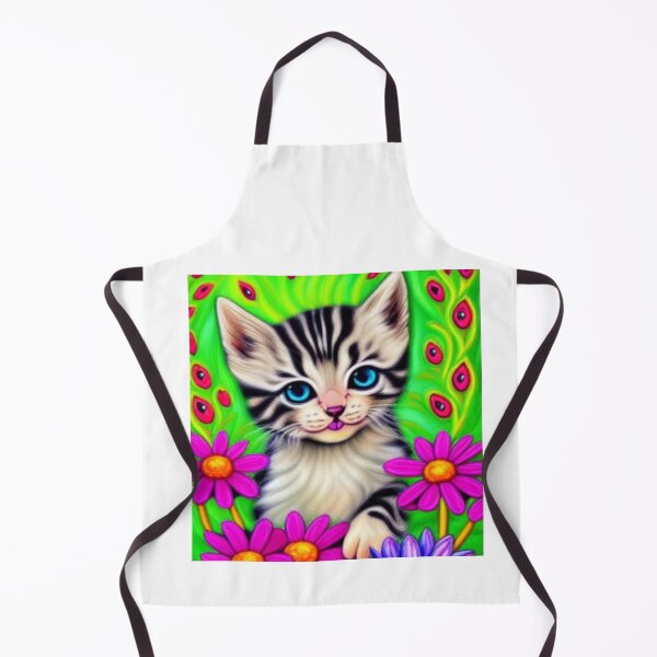 Item preview, Beautiful kitten Oil Painting with flowers in background designed and sold by ManifestoDesign.
