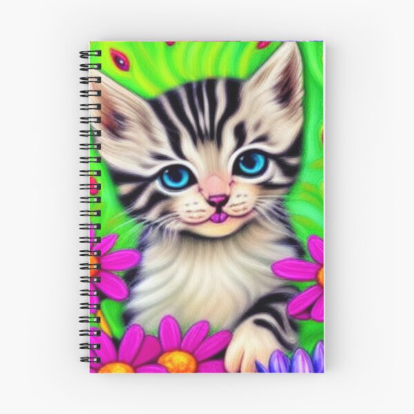 Item preview, Beautiful kitten Oil Painting with flowers in background designed and sold by ManifestoDesign.
