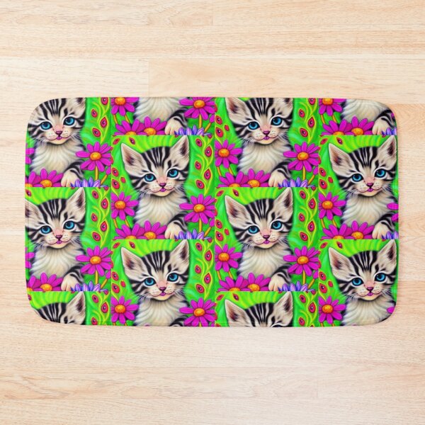 Item preview, Beautiful kitten Oil Painting with flowers in background designed and sold by ManifestoDesign.