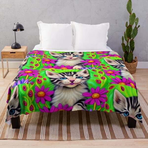 Item preview, Beautiful kitten Oil Painting with flowers in background designed and sold by ManifestoDesign.