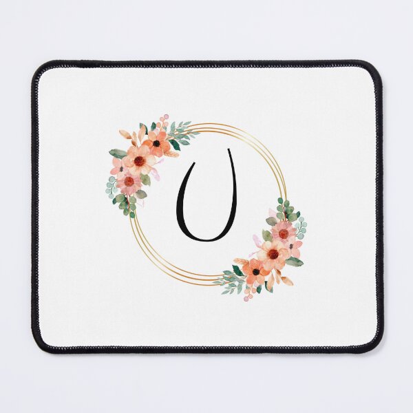 Item preview, Monogram Letter U | Coral Floral Design designed and sold by JustSeasons.