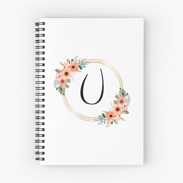 Artikelvorschau, Monogrammbuchstabe U | Koralle Blumenmuster entworfen und verkauft von JustSeasons.