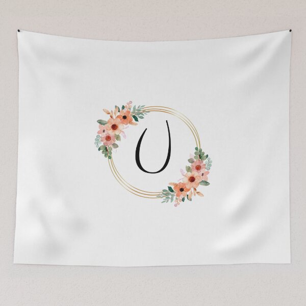 Item preview, Monogram Letter U | Coral Floral Design designed and sold by JustSeasons.