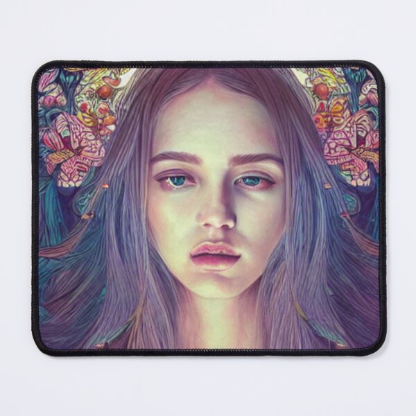 Item preview, Art Illustration Girl with Flowers Eight designed and sold by I-Dream-Designs.