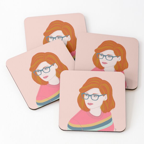Item preview, Woman in striped jumper with glasses designed and sold by Helen Vallance.
