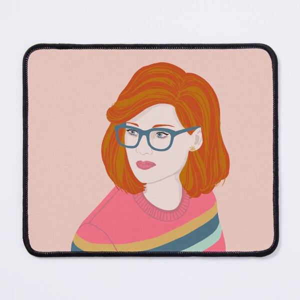 Item preview, Woman in striped jumper with glasses designed and sold by Helen Vallance.