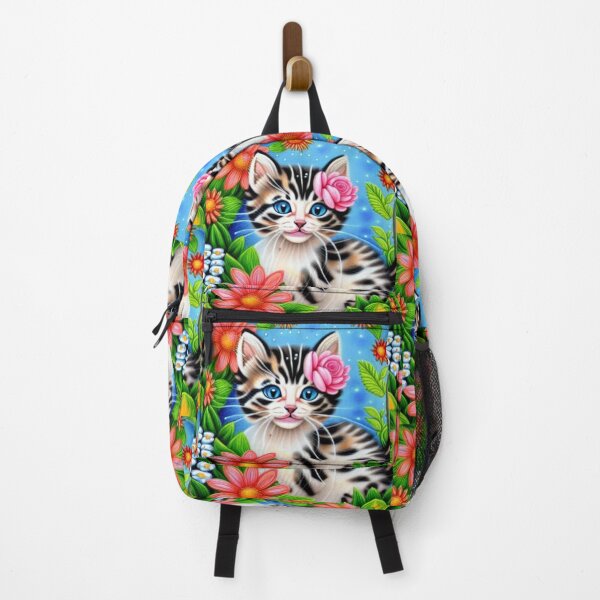 Item preview, Beautiful kitten Oil Painting with flowers in background designed and sold by ManifestoDesign.