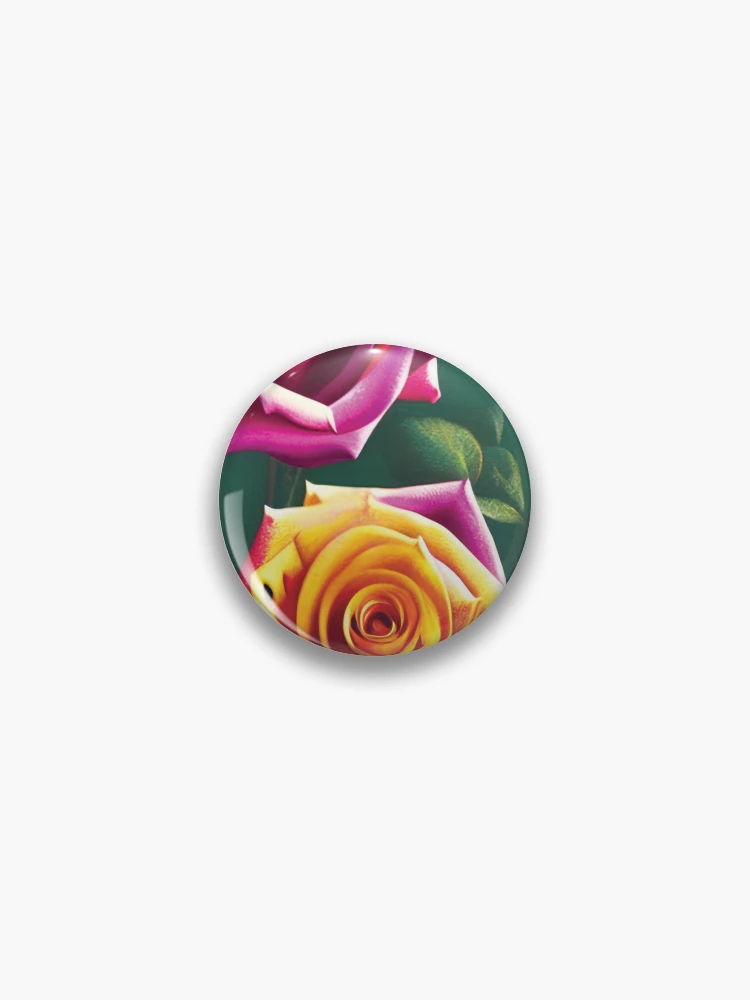 Thumbnail 1 of 3, Pin, Two Roses designed and sold by AImageX.