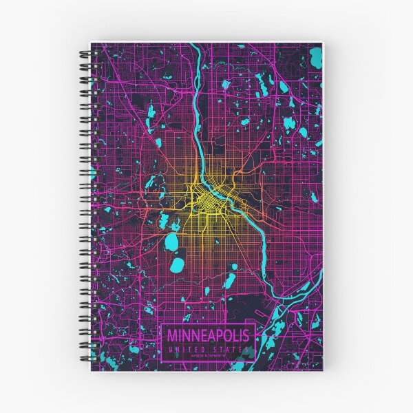 Item preview, Minneapolis City Map of Minnesota, USA - Neon designed and sold by deMAP.