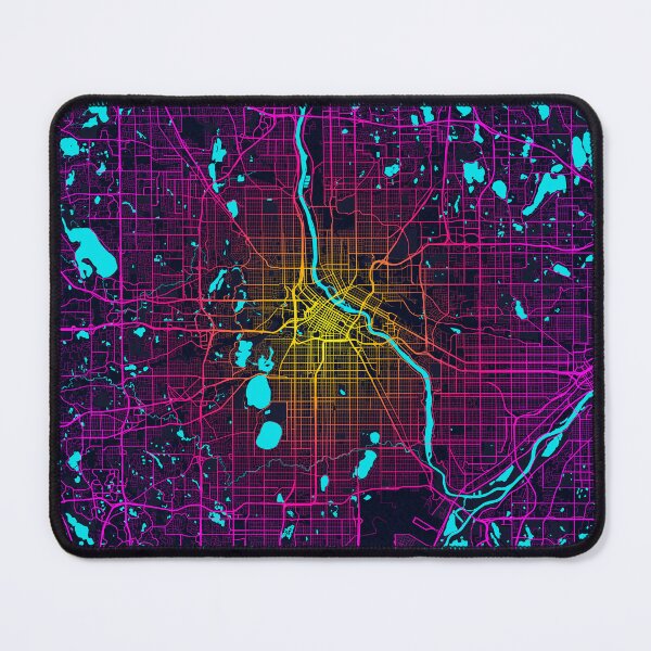 Item preview, Minneapolis City Map of Minnesota, USA - Neon designed and sold by deMAP.