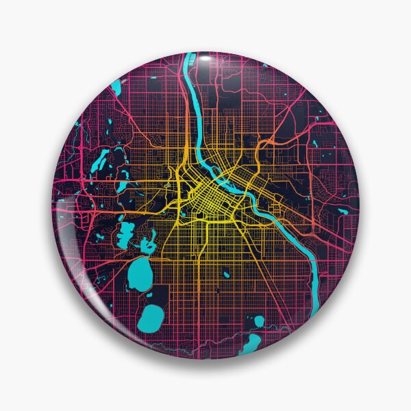 Item preview, Minneapolis City Map of Minnesota, USA - Neon designed and sold by deMAP.
