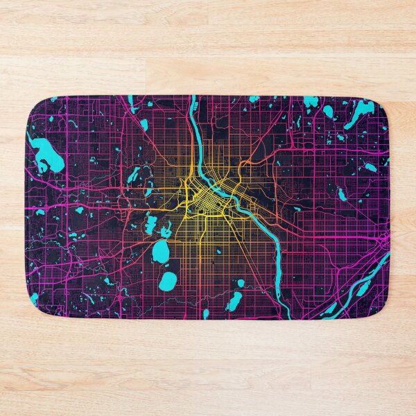 Item preview, Minneapolis City Map of Minnesota, USA - Neon designed and sold by deMAP.