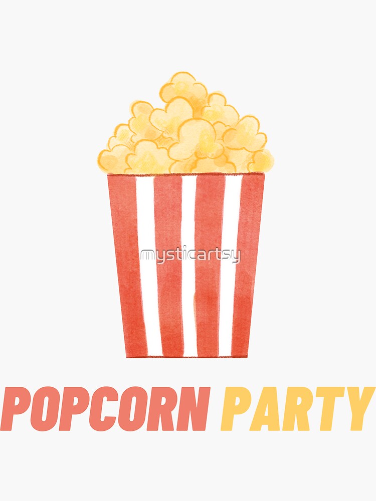"Popcorn Party" Sticker for Sale by mysticartsy Redbubble