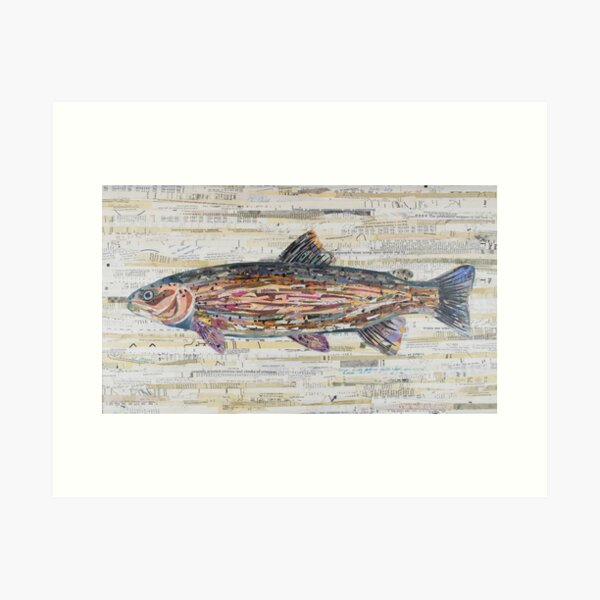 Rainbow Trout Collage by C.E. White Art Print