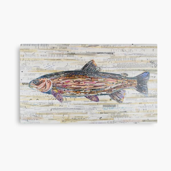 Rainbow Trout Collage by C.E. White Metal Print