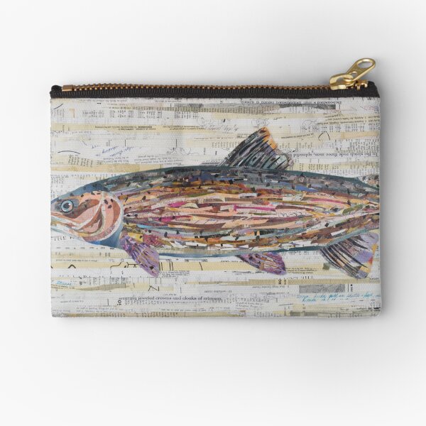 Rainbow Trout Collage by C.E. White Zipper Pouch