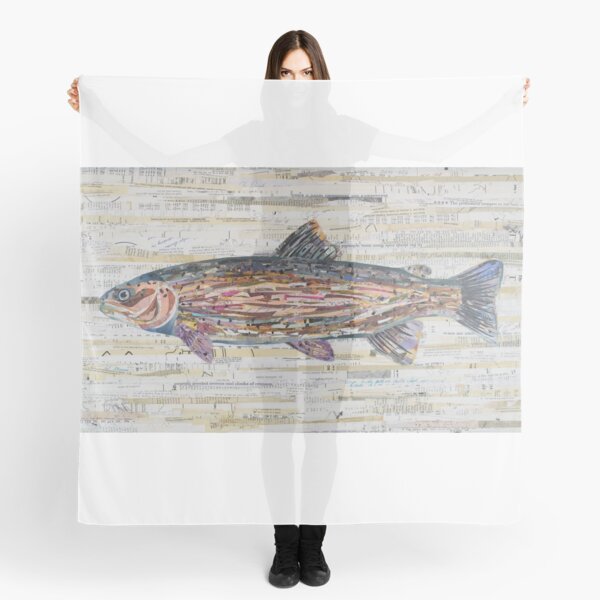 Rainbow Trout Collage by C.E. White Scarf