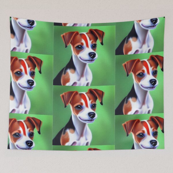 Item preview, Beautiful Jack Russel Oil Painting with flowers in background designed and sold by ManifestoDesign.