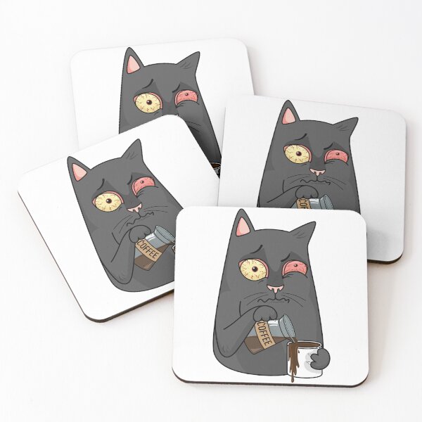 Item preview, Funny cat with coffee designed and sold by uni.