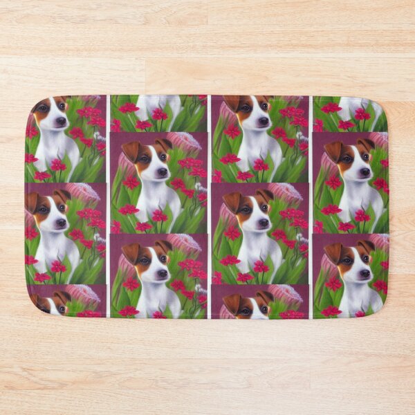 Item preview, Beautiful Jack Russel Oil Painting with flowers in background designed and sold by ManifestoDesign.